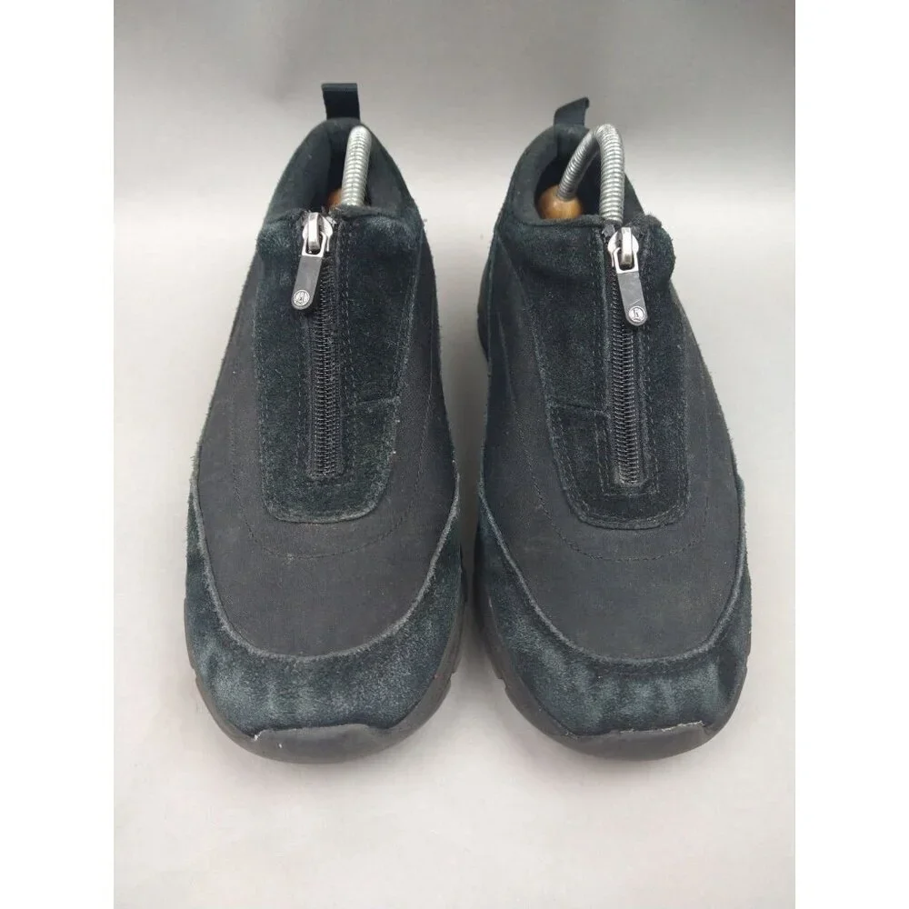 Lands’‎ End Women’s 10 Black Suede All Weather Zip Shoes Oxfords